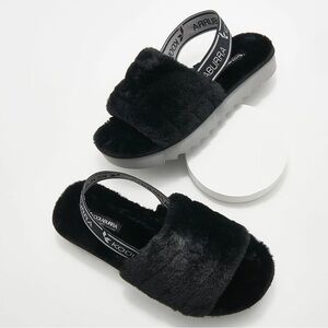 UGG Koolaburra Fuzz’n II Slip-On Slippers Faux Fur in Black Size 5